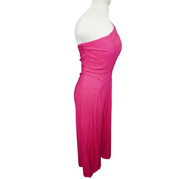 House of Harlow 1960 Pink One Shoulder Wide Leg Jumpsuit – Size Small - Picture 4 of 8